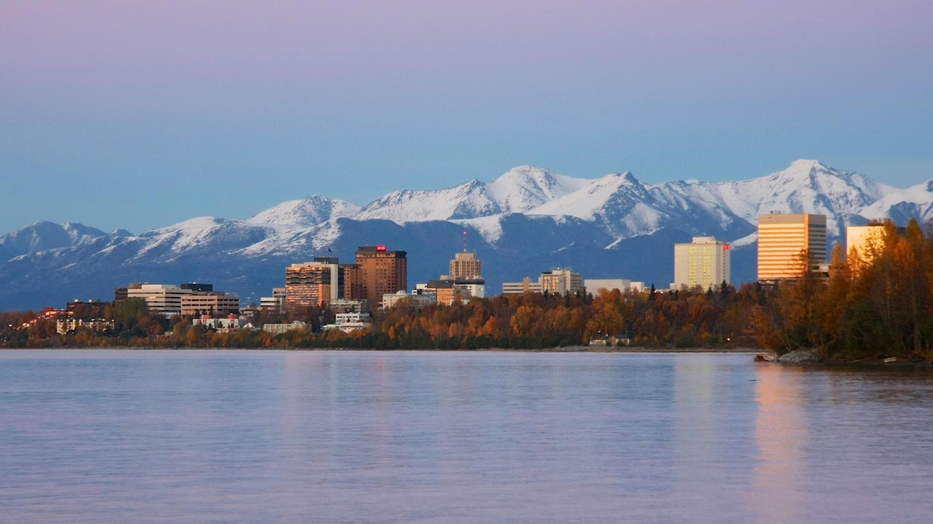 Anchorage, Alaska shoreline in the fall